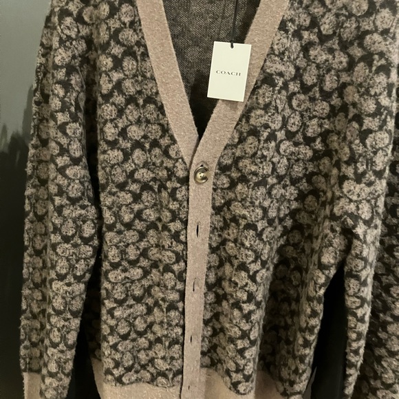 Coach Men's Grey Patterned Sweater - Picture 2 of 3